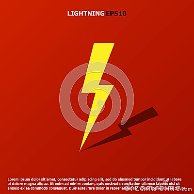 Lightning Bolt Minimal Simple flat symbol. Vector Illustration