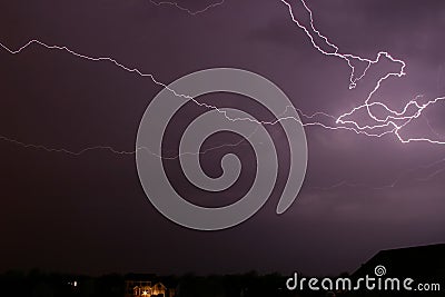 Lightning Bolt Sky Clouds Stock Photo