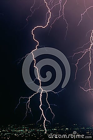 Lightning Bolt Strike Stock Photo