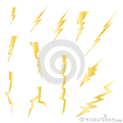 Lightning Bolts Icons Set Vector Illustration