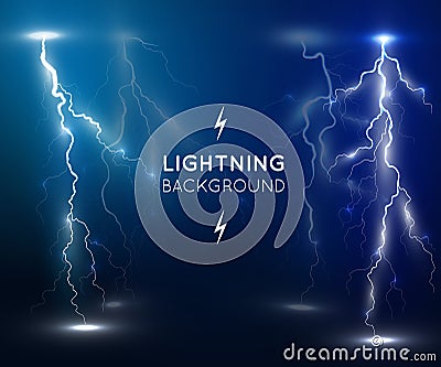 Lightning flash strike background Vector Illustration