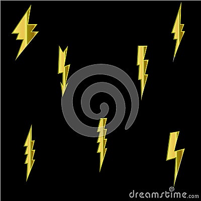 Lightning flat icons set Cartoon Illustration