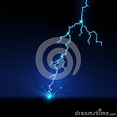 Lightning hit the ground. Vector illustration Vector Illustration