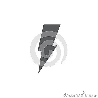 Lightning icon isolated on white . Vector Illustration