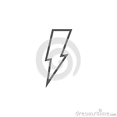 Lightning icon isolated on white background. Vector illustration. Vector Illustration