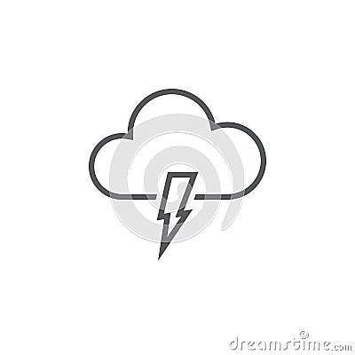 Lightning icon isolated on white background. Vector illustration. Vector Illustration