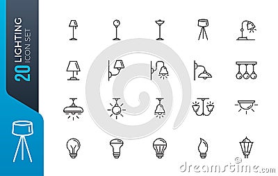 Minimal lighting icon set Vector Illustration