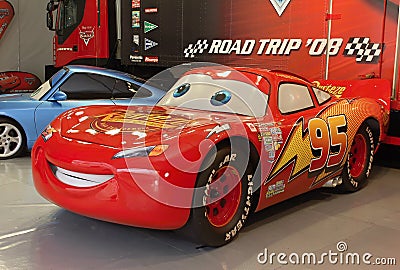 Paris Motorshow 2008 - Lightning McQueen from the Pixar movie Cars Editorial Stock Photo