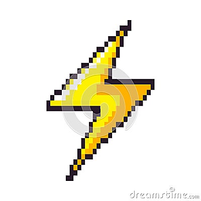 lightning pixel art Vector Illustration