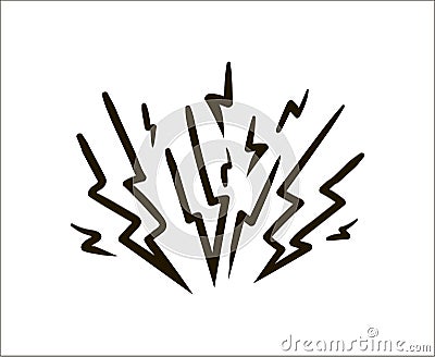 Lightning simple sketch illustration on white background Vector Illustration