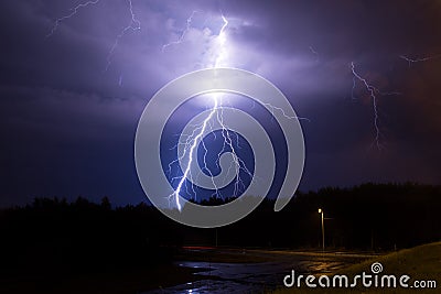 Lightning in the sky Stock Photo