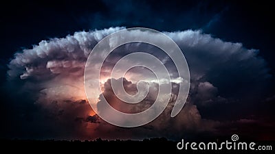 Lightning in a Storm Cloud Stock Photo