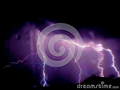 Lightning strike Stock Photo