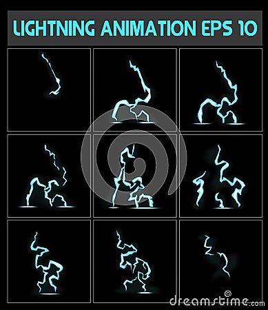 A lightning strike to the ground or something else Vector Illustration