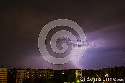 Crazy storm on black sky background in rain Editorial Stock Photo