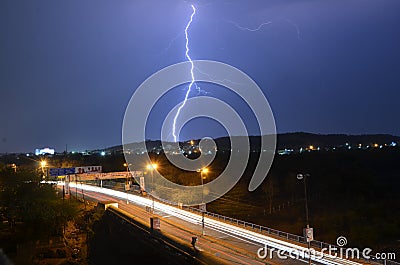 Lightning struck in Bhopal Editorial Stock Photo