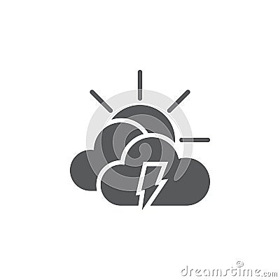 Lightning and sun icon isolated on white background. Vector illustration. Vector Illustration