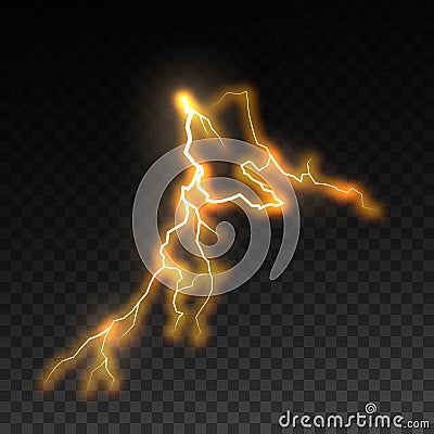 Lightning and thunderbolt. Vector Illustration