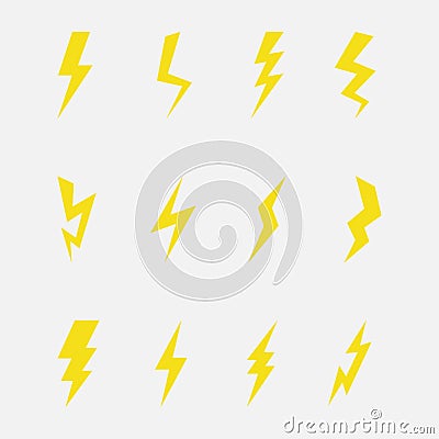 Lightning vector set Vector Illustration