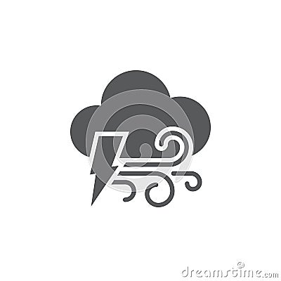 Lightning and wind icon isolated on white background. Vector illustration. Vector Illustration