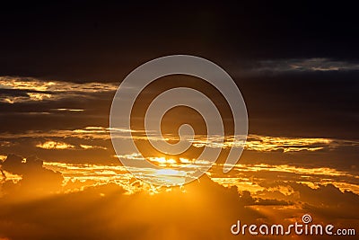Lightrays at sunset Stock Photo