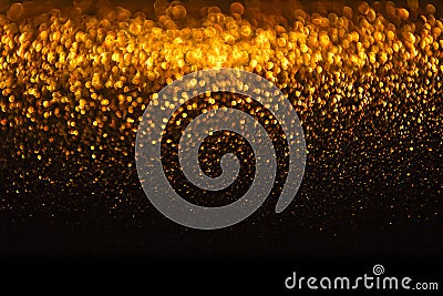 Lights Background, Abstract Gold Blur Holiday Light, Golden Stock Photo
