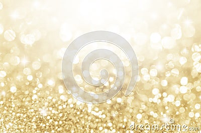 Lights on gold with star bokeh background. Stock Photo