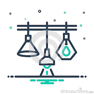 Mix icon for Lights, lamps and electric Vector Illustration