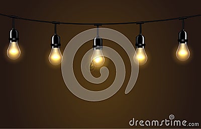 Lights realistic design elements Vector Illustration