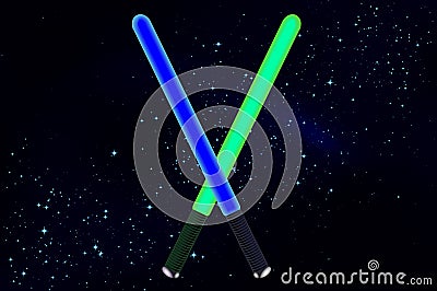 Lightsaber in space Vector Illustration