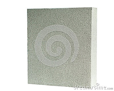 Lightweight construction brick isolated on white. Lightweight foamed gypsum block isolated on white Stock Photo