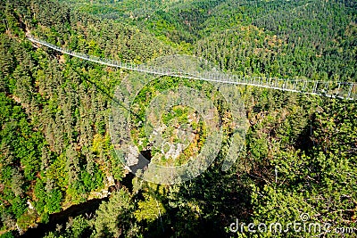 Lignon canyon himalayan bridge, France Stock Photo