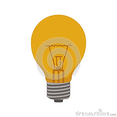 Ligth bulb electric with caps and filaments Vector Illustration