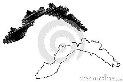 Liguria map vector Vector Illustration