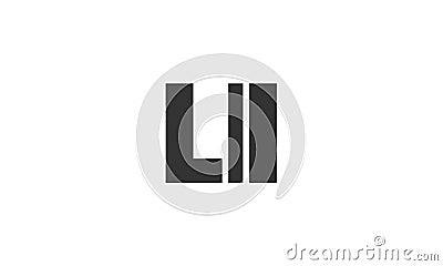 LII logo design template with strong and modern bold text. Initial based vector logotype featuring simple and minimal typography. Vector Illustration