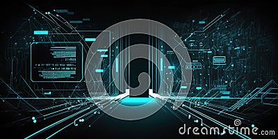 Liight ray, abstract, science, futuristic, modern digital technology background created with Generative AI Stock Photo