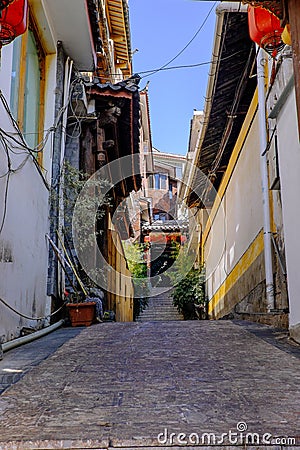 LIJIANG, CHINA - MARCH 9, 2016 : One of the beautiful hotel in Lijiang, China. Editorial Stock Photo