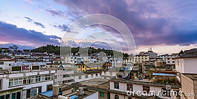 Lijiang, Yunan, China dawn cityscape Stock Photo