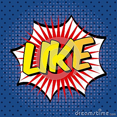 Like comic icon Vector Illustration