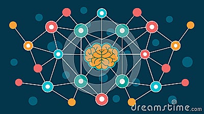 Like a complex web of neurons the digital brains data analysis was constantly evolving and adapting.. Vector Vector Illustration
