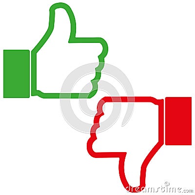 Like and dislike Vector Illustration