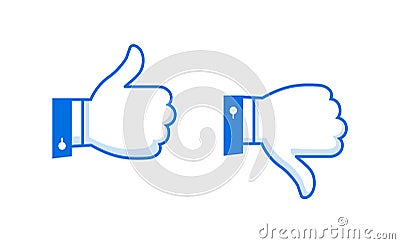 Like and dislike icons set, Thumbs up and thumbs down icon Vector Cartoon Illustration