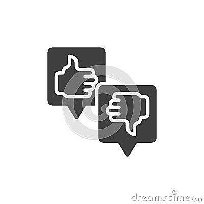 Like and dislike speech vector icon Vector Illustration