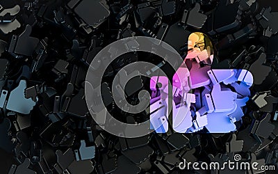 Like emoji dark Abstract Shape iconic background for Web and social banner, Advertisement Editorial Stock Photo