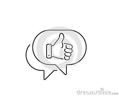 Like hand line icon. Thumbs up finger sign. Vector Vector Illustration