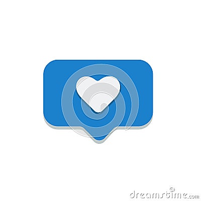 Like icon in a blue rectangular cloud on a white background Stock Photo