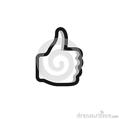 Like icon, thumbs up, approve, accept Vector Illustration