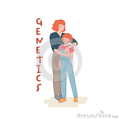Like mother, like daughter concept. Family history. Vector Illustration