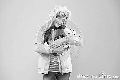 Like my baby. Lovely kid friendly with dog. Shelter for animals. Dalmatian dog. Happy small smiling child play with soft Stock Photo