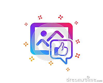 Like photo icon. Thumbs up sign. Vector Vector Illustration